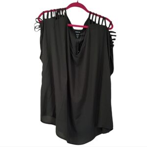 Torrid Charcoal Cap Sleeve Blouse Size 3